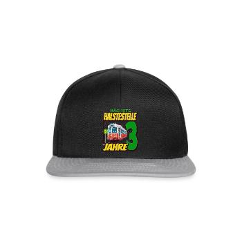 Ich Bin 3 Straßenbahnen - Straßenbahn - Snapback Cap - Schwarz/Grau - Vorne