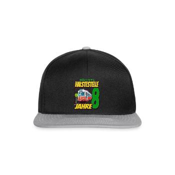 Ich Bin 8 Straßenbahnen - Straßenbahn - Snapback Cap - Schwarz/Grau - Vorne