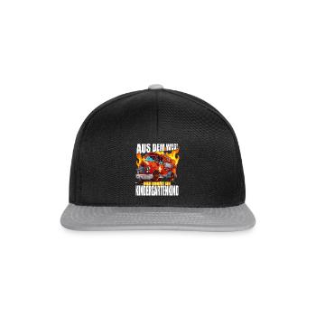 Feuerwehr Aus dem weg hier kommt ein - Snapback Cap - Schwarz/Grau - Vorne