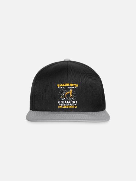 Bagger Baggerfahrer - Snapback Cap - Schwarz/Grau