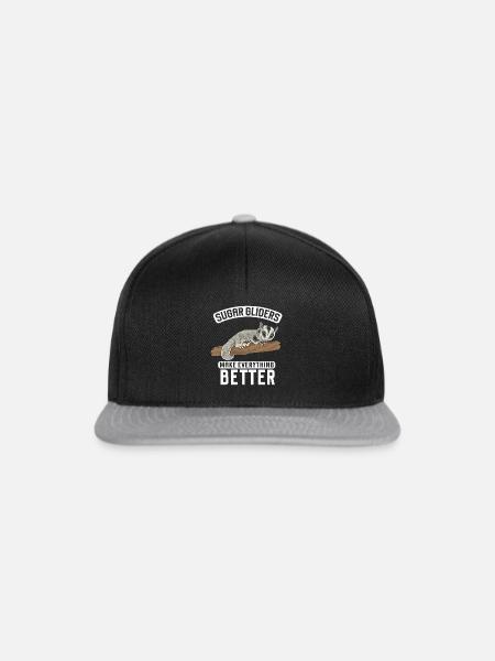 Kurzkopfgleitbeutler Sugar Glider - Snapback Cap - Schwarz/Grau