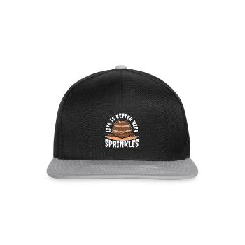 Life Is Better With Sprinkles - Snapback Cap - Schwarz/Grau - Vorne