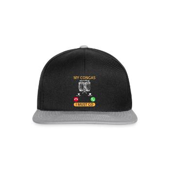 Funny Conga Player - My Congas Are Calling I Must - Snapback Cap - Schwarz/Grau - Vorne