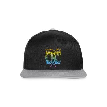 Conga avec chats Joueur de conga et amoureux des chats Conga D - Casquette snapback - noir/gris - Devant