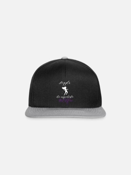 Waldfee Waldelf ungeschickt lustiger Spruch - Snapback Cap - Schwarz/Grau