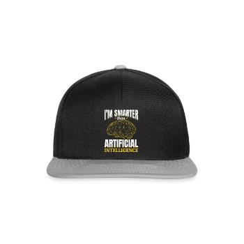 I'm Smarter Than Artificial Intelligence - Machine - Snapback Cap - Schwarz/Grau - Vorne