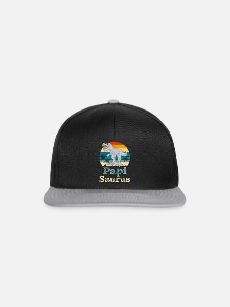 Papi Saurus Papa Saurus Papi Schweiz - Snapback Cap - Schwarz/Grau