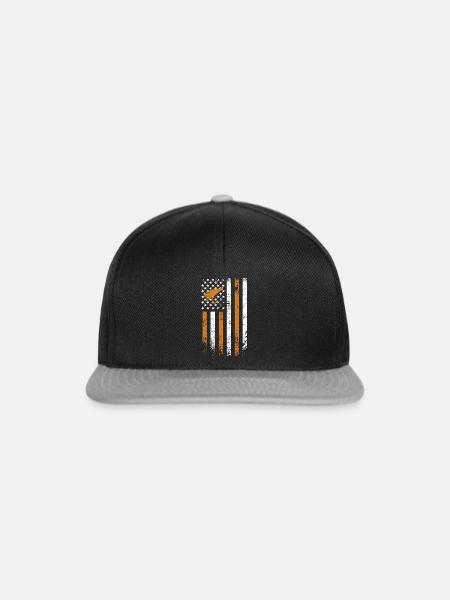 Amerika Fliegenfischen Fischjagd Angler - Snapback Cap - Schwarz/Grau