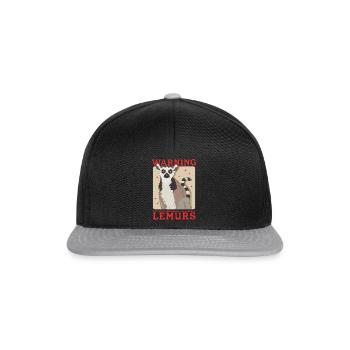 Lemur Ring-tailed lemur ringtail lemurs gift - Snapback Cap - black/grey - Front