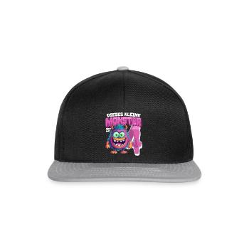 Dieses kleine Monster ist 4 - vier Jahre - 4. - Snapback Cap - Schwarz/Grau - Vorne