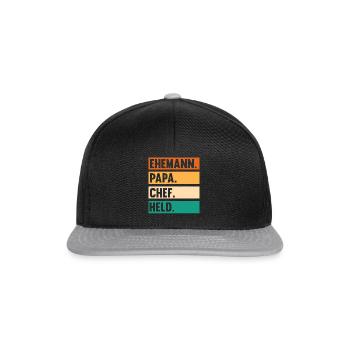 Arbeit Kollegen Vater Papa Teamleiter Führungskraf - Snapback Cap - Schwarz/Grau - Vorne