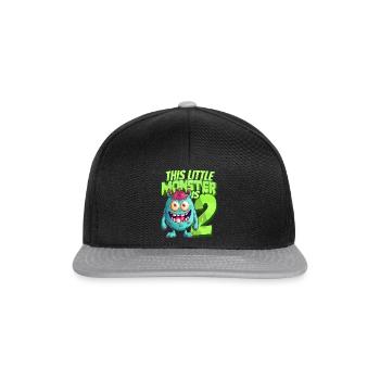 Dieses kleine Monster ist 2 - zwei Jahre - 2. - Snapback Cap - Schwarz/Grau - Vorne