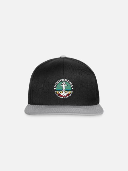 Eckernförde Urlaub - Snapback Cap - Schwarz/Grau