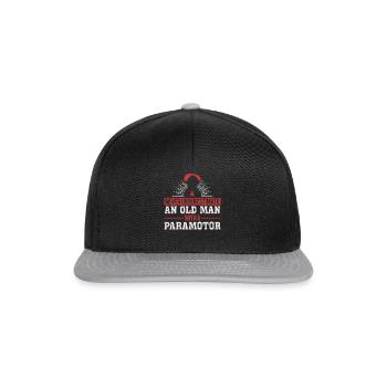 Parapente motorisé Vieil homme avec un paramoteur - Casquette snapback - noir/gris - Devant