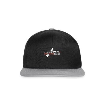 Katzenfreund, Katzenzubehör Geschenk - Snapback Cap - Schwarz/Grau - Vorne