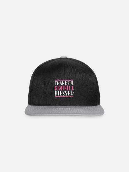 Thankful Grateful - Snapback Cap - Schwarz/Grau