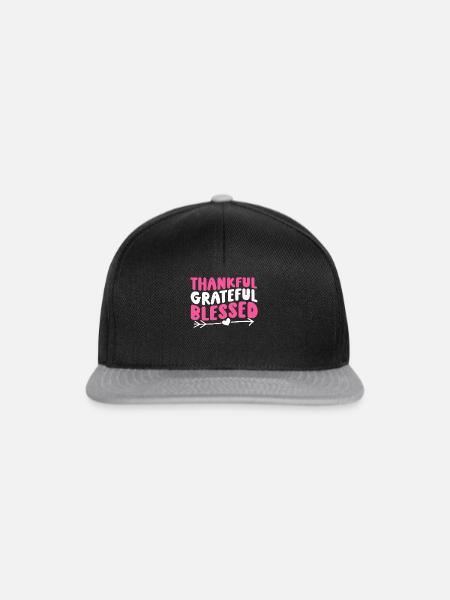 Thankful Grateful - Snapback Cap - Schwarz/Grau
