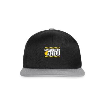 Équipe de construction, chantier, constructeur - Casquette snapback - noir/gris - Devant