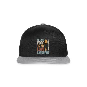 Delicious Food Is My Love Language Chef Cook Chef - Snapback Cap - Schwarz/Grau - Vorne