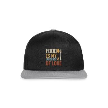 Cooking Chef Kitchen Cook - Food Is My Language - Snapback Cap - black/grey - Front