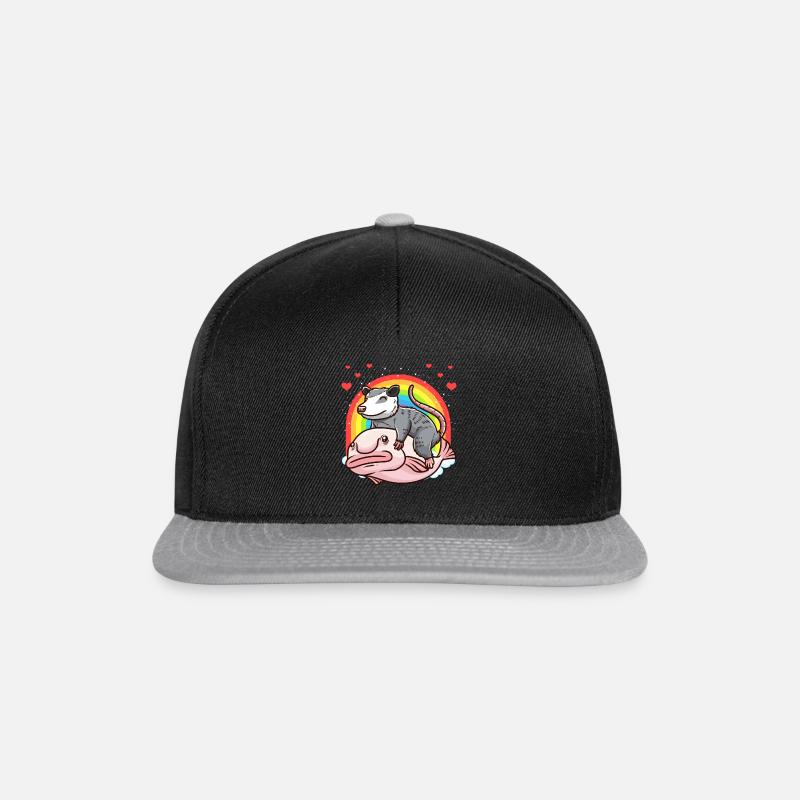 Joli opossum et blob fish arc-en-ciel - Casquette snapback - noir/gris