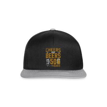 Cheers And Beers To Fifty Years Birthday - Snapback Cap - black/grey - Front