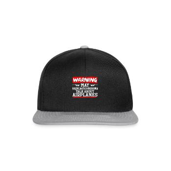 Avertissement peut spontanément parler d’avions - Casquette snapback - noir/gris - Devant