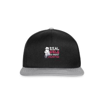 De vraies filles vont à la chasse aux fantômes Halloween - Casquette snapback - noir/gris - Devant
