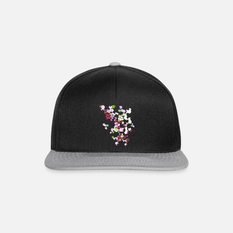 Pré, fleurs, fleurs, fleurs colorées - Casquette snapback - noir/gris