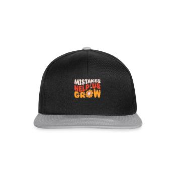 Les erreurs nous aident à développer la citation motivationnelle - Casquette snapback - noir/gris - Devant