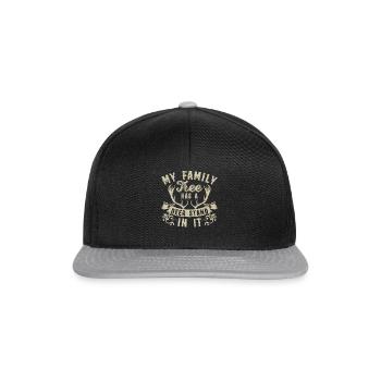 My Family Tree Has A Deer Stand In It Jäger Jagd - Snapback Cap - Schwarz/Grau - Vorne
