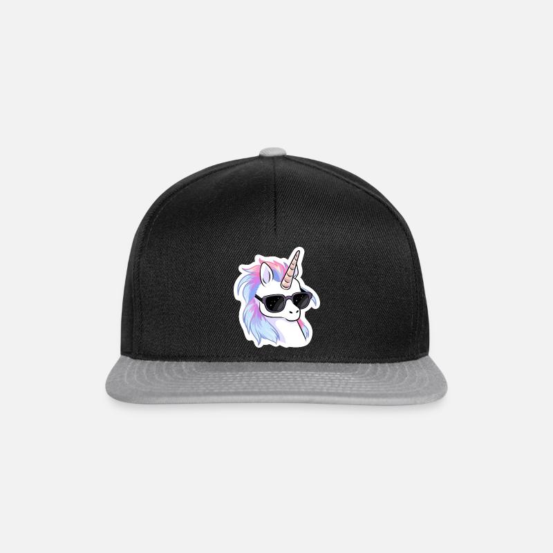 Licorne cool à lunettes de soleil - Casquette snapback - noir/gris