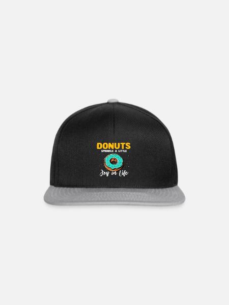 Donut Doughnut Donutliebhaber - Snapback Cap - Schwarz/Grau