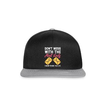 Briefträger Postbote - Snapback Cap - Schwarz/Grau - Vorne