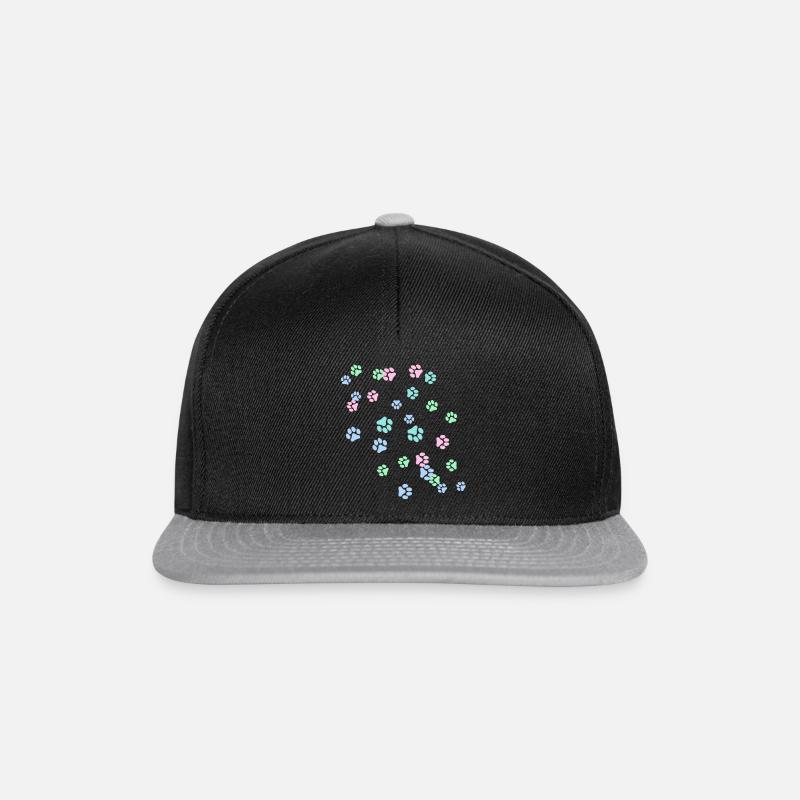 Katzenpfoten, Pfote,Pfoten, katze - Snapback Cap - Schwarz/Grau