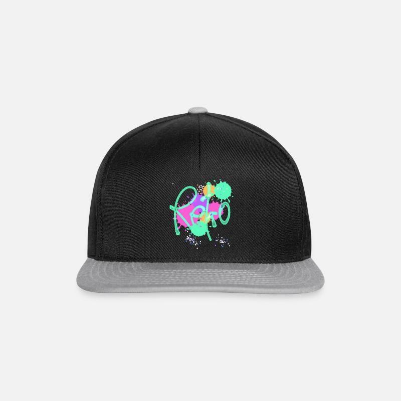 Retro,typo,neon,splash, bunt - Snapback Cap - Schwarz/Grau