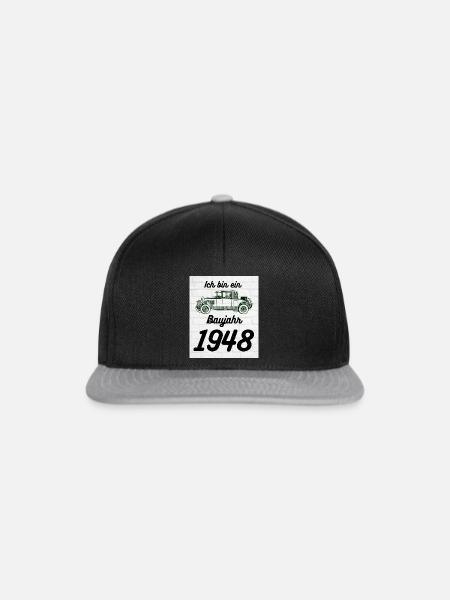 Oldtimer 1948 - Snapback Cap - Schwarz/Grau