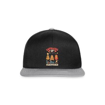 Mode inspirée du jeu Jeux sur le thème des Fêtes - Casquette snapback - noir/gris - Devant