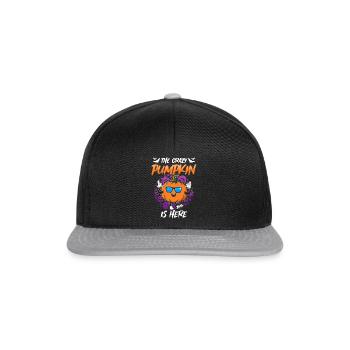 The Crazy Pumpkin Is Here - Funny Halloween Crazy - Snapback Cap - black/grey - Front