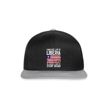 Liberia Flagge Liberianer - Snapback Cap - Schwarz/Grau - Vorne