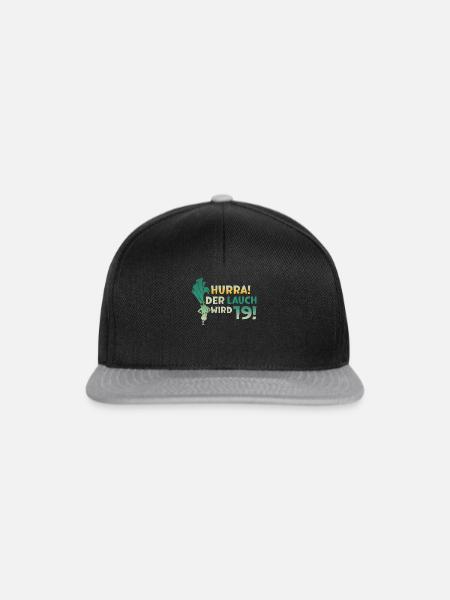 Hurra der Lauch wird 19 - Snapback Cap - Schwarz/Grau