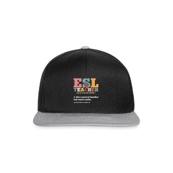 Professeur d’anglais langue seconde langue étrangère - Casquette snapback - noir/gris - Devant