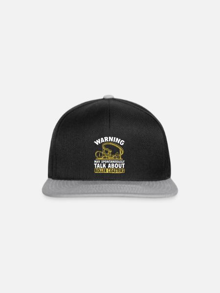 Achterbahn Rollercoaster Freizeitpark - Snapback Cap - Schwarz/Grau