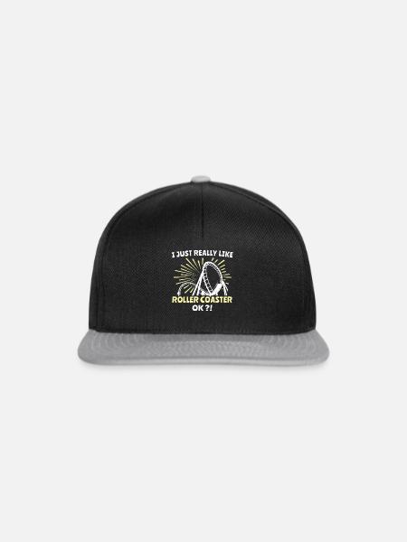 Achterbahn Roller Coaster - Snapback Cap - Schwarz/Grau