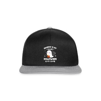 Grandma Is My Name Halloween Is My Game - Snapback Cap - Schwarz/Grau - Vorne
