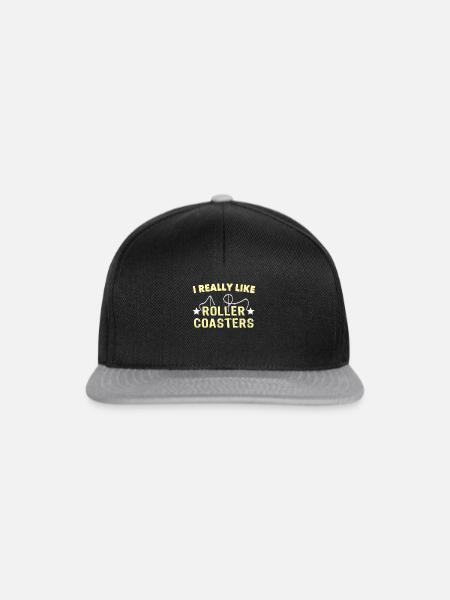 Achterbahn Roller Coaster - Snapback Cap - Schwarz/Grau