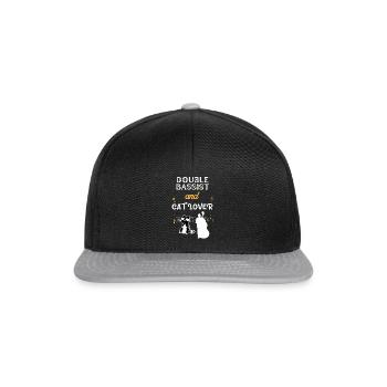 Double Bass Cat Lover Gift - Snapback Cap - black/grey - Front