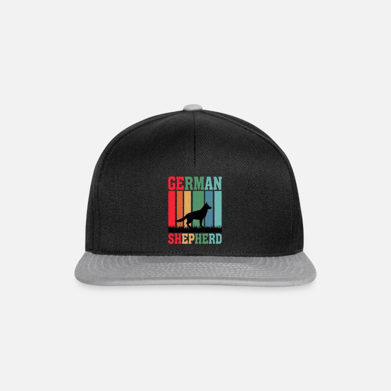 Deutscher Schäferhund Design | Lieblingshund - Snapback Cap - Schwarz/Grau