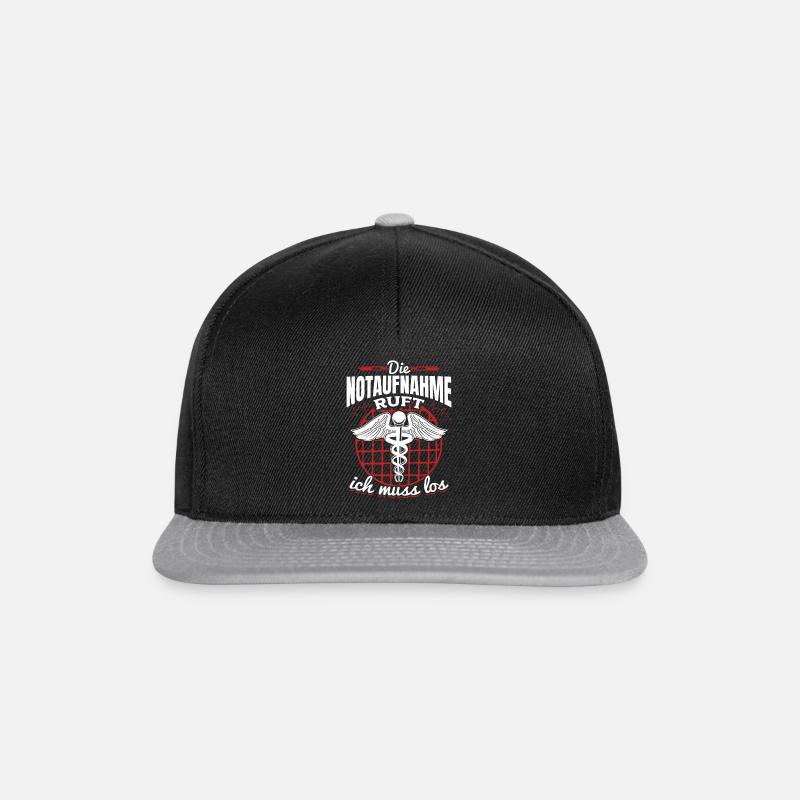 Die Notaufnahme ruft ich muss los - Krankenhaus Ar - Snapback Cap - Schwarz/Grau