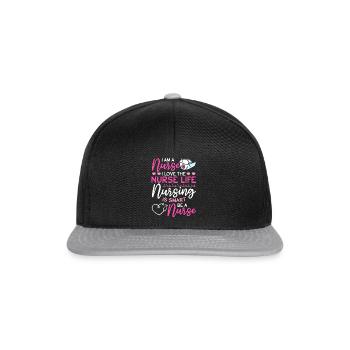 Infirmière d’hôpital - Je suis infirmière. J’aime l’infirmière Li - Casquette snapback - noir/gris - Devant